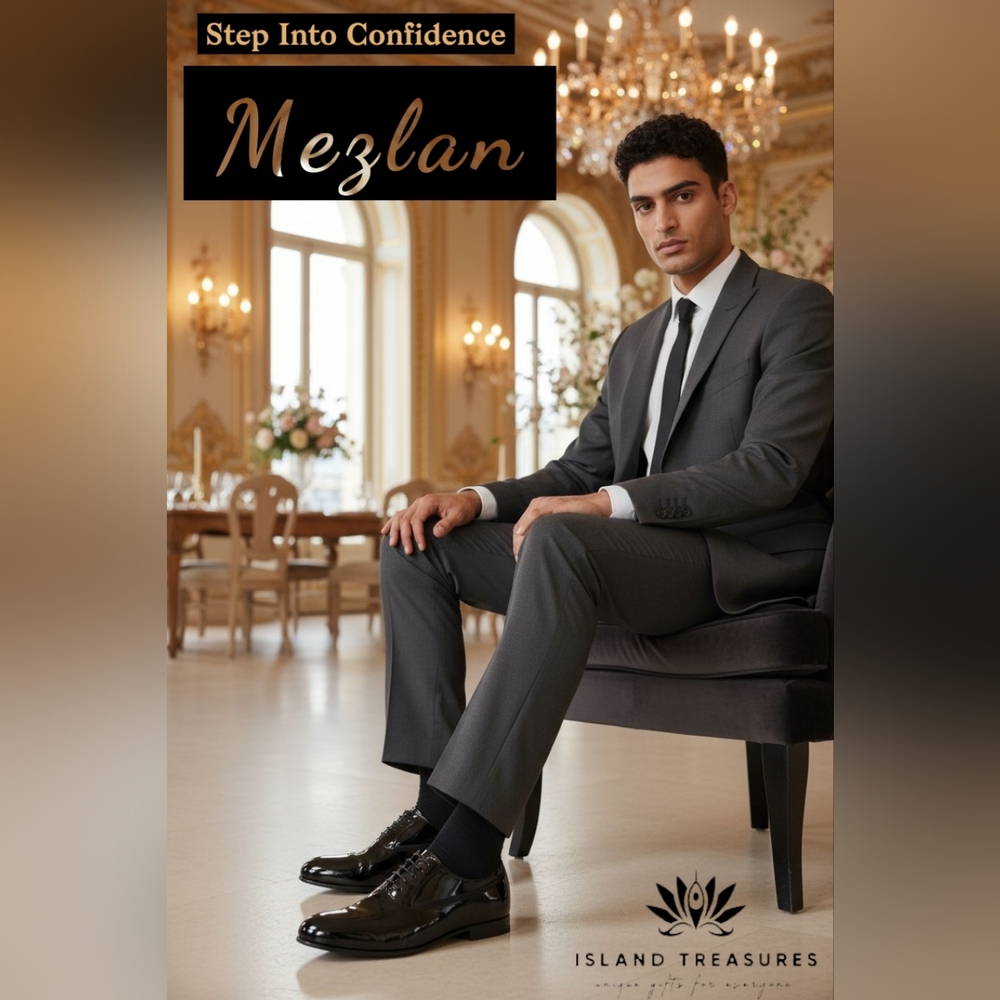 MEZLAN Broadway Black Patent Leather Plain Toe Formal Dress Oxford Size 10.5M